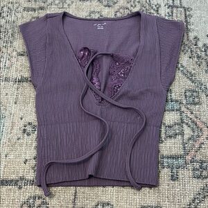 NEW! Urban Outfitters Out from Under Tie Lace Top in Purple